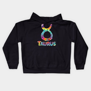 Taurus tie dye Kids Hoodie